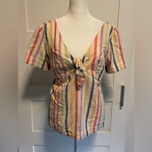 3/$15! Old Navy Striped Short Sleeve Blouse Size Small
